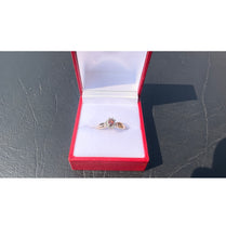 Load image into Gallery viewer, #545 - 10kt Yellow Gold, Almandite & Diamond Ring, Size 6 1/2