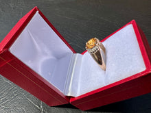 Load image into Gallery viewer, #655 - 10kt Yellow Gold, Citrine & Diamond Ring, Size 7
