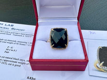 Load image into Gallery viewer, #701 - 14kt Yellow Gold, EFFY Onyx & Diamond Ring Size 7 1/4