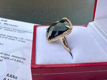 Load image into Gallery viewer, #701 - 14kt Yellow Gold, EFFY Onyx & Diamond Ring Size 7 1/4