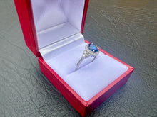 Load image into Gallery viewer, #586 - 10kt White Gold, Sapphire & Diamond Custom Ring, Size 6