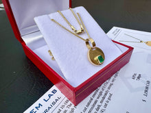 Load image into Gallery viewer, #715 - 10-18k 20” Chain & .57ct Emerald Pendant.