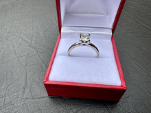 Load image into Gallery viewer, #676 - 14kt White Gold, 1/2 Carat Princess Cut Engagement Ring, Size 7 3/4