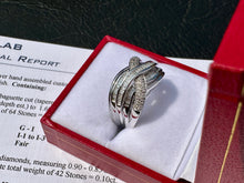 Load image into Gallery viewer, #658 - .73 Carat Diamond Custom Wave Ring, Sterling Size 7 1/2