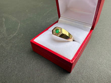 Load image into Gallery viewer, #737 - 14kt Yellow Gold,Emerald & Diamond Ring Size 10