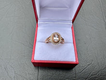 Load image into Gallery viewer, #689 - 10kt Rose Gold, Morganite & Diamond Ring, Size 7