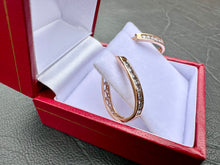Load image into Gallery viewer, #619 - 10kt Rose Gold, .40ct Hoop Clutch Earrings