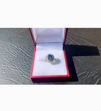 Load image into Gallery viewer, #537 - 14kt Yellow Gold, Natural Sapphire & Diamond Ring, Size 6 3/4