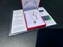 Load image into Gallery viewer, #642 - 14kt Yellow Gold Lock & Key Diamond Pendant Necklace 16-18”