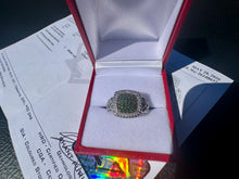 Load image into Gallery viewer, #866 - 925 Sterling Silver, Green Diamond Ring, Size 7