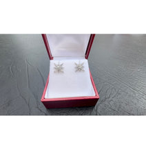 Load image into Gallery viewer, #521 - 14kt White Gold, Vintage .13ct Diamond Studs