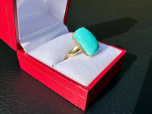 Load image into Gallery viewer, #739 - EFFY 14kt Yellow Gold, Diamond & Turquoise Ring, Size 7
