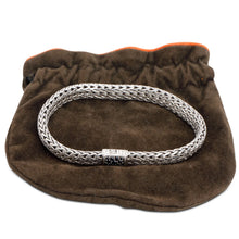 Load image into Gallery viewer, JOHN HardySterling Silver 8MM Classic Icon Bracelet with Black Sapphire 7.5”