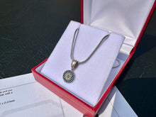 Load image into Gallery viewer, #672 - Blue, White & Brown Diamond Evil Eye Pendant & 20” Necklace