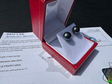 Load image into Gallery viewer, #906 - Blue Akoya Pearl, 14kt Yellow Gold Earrings