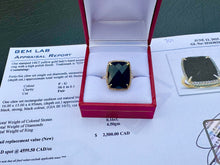 Load image into Gallery viewer, #701 - 14kt Yellow Gold, EFFY Onyx & Diamond Ring Size 7 1/4