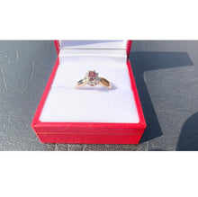 Load image into Gallery viewer, #545 - 10kt Yellow Gold, Almandite & Diamond Ring, Size 6 1/2