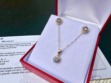 Load image into Gallery viewer, #720 - 14kt Yellow Gold, Tanzanite & Diamond Earrings, Pendant, 18" Necklace
