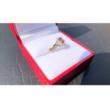 Load image into Gallery viewer, #545 - 10kt Yellow Gold, Almandite & Diamond Ring, Size 6 1/2