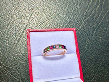 Load image into Gallery viewer, #705 - 10kt Rose Gold, Rainbow Band, Size 7
