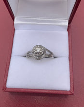 Load image into Gallery viewer, #431 - 10k White Gold, Diamond Halo Cluster Wedding Set
0.29 ctw | SZ 7