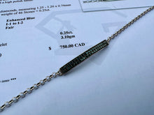 Load image into Gallery viewer, #667 - 1/4ct Blue Diamond, .925 Silver Bracelet, 7.5”