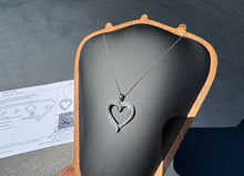 Load image into Gallery viewer, #877 - .78 Carat Diamond Heart Pendant / Chain, 10kt White Gold 18”