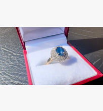 Load image into Gallery viewer, #537 - 14kt Yellow Gold, Natural Sapphire & Diamond Ring, Size 6 3/4