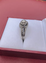 Load image into Gallery viewer, #431 - 10k White Gold, Diamond Halo Cluster Wedding Set
0.29 ctw | SZ 7