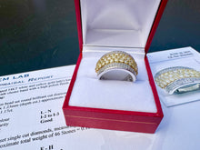 Load image into Gallery viewer, #612 - 14kt 1.35ct White & Yellow Diamond Band Size 6