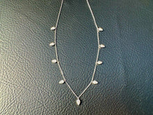 Load image into Gallery viewer, #642 - 14kt White Gold, 16-18” Custom Pear Style Diamond Necklace
