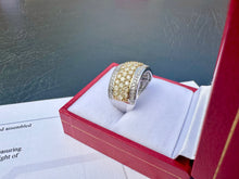 Load image into Gallery viewer, #612 - 14kt 1.35ct White & Yellow Diamond Band Size 6