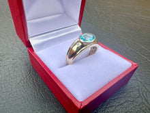Load image into Gallery viewer, #589 - 10k Yellow Gold, Oval Topaz & Diamond Ring Size 7