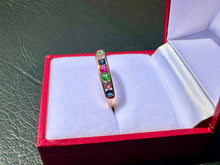 Load image into Gallery viewer, #705 - 10kt Rose Gold, Rainbow Band, Size 7