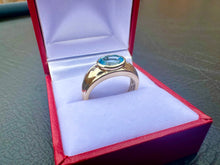 Load image into Gallery viewer, #589 - 10k Yellow Gold, Oval Topaz & Diamond Ring Size 7