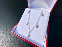 Load image into Gallery viewer, #642 - 14kt White Gold, 16-18” Custom Pear Style Diamond Necklace