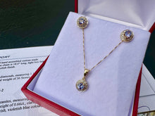 Load image into Gallery viewer, #720 - 14kt Yellow Gold, Tanzanite & Diamond Earrings, Pendant, 18" Necklace