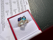 Load image into Gallery viewer, #634 - 14kt Yellow Gold, EFFY Topaz, Iolite, Peridot & Diamond Ring Size 6