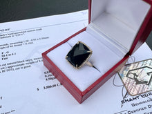 Load image into Gallery viewer, #701 - 14kt Yellow Gold, EFFY Onyx & Diamond Ring Size 7 1/4