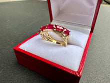 Load image into Gallery viewer, #735 - 14kt Yellow Gold, EFFY Ruby & Diamond Ring, Size 7