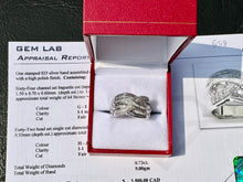 Load image into Gallery viewer, #658 - .73 Carat Diamond Custom Wave Ring, Sterling Size 7 1/2