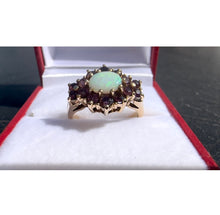 Load image into Gallery viewer, #505 - 10k Yellow Gold, Amethyst & Firey Opal Ring, Size 6 1/2
