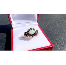 Load image into Gallery viewer, #505 - 10k Yellow Gold, Amethyst & Firey Opal Ring, Size 6 1/2