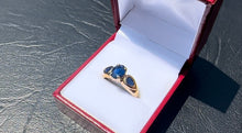 Load image into Gallery viewer, #304 - 10K Yellow Gold, Unique Custom Natural Sapphire Ring, Size 7 1/4