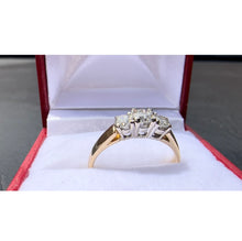 Load image into Gallery viewer, #490 - 14k Yellow Gold, Past Present Future Style Engagement Ring, Size 6 1/4
