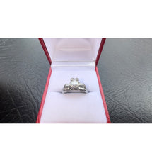 Load image into Gallery viewer, #527 - 18kt White Gold, Vintage VVS Diamond Wedding Set, Size 6 1/2