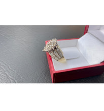 Load image into Gallery viewer, #466 - 2 Carat Cluster, 10k Yellow Gold Dinner Ring, Size 6 3/4