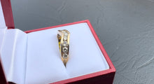 Load image into Gallery viewer, #096 - 14k Yellow Gold, Chevron Style Diamond Band, Size 6