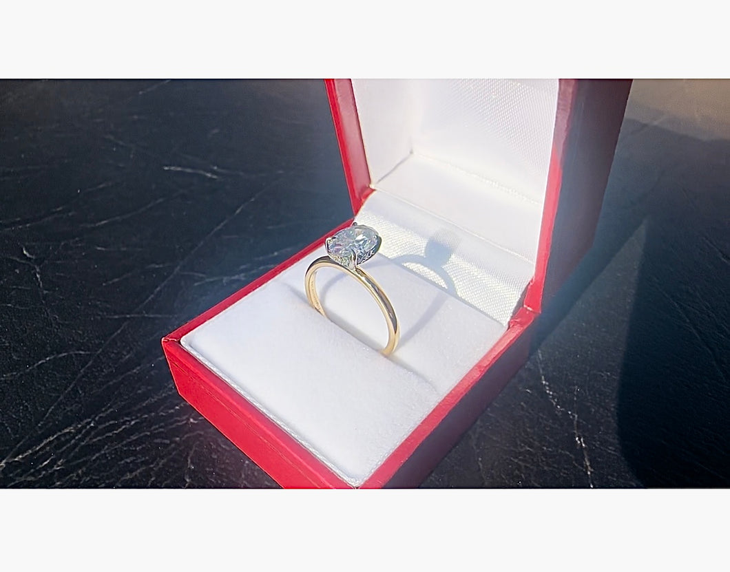 #494 - 14k Yellow Gold, 1.30 Carat Oval Cut LG Diamond Engagement Ring, Size 7