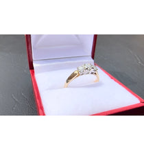 Load image into Gallery viewer, #490 - 14k Yellow Gold, Past Present Future Style Engagement Ring, Size 6 1/4